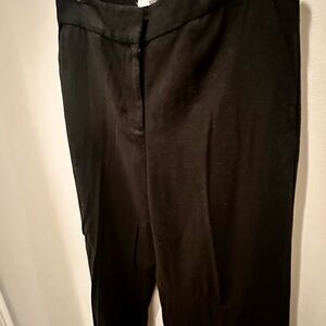 LOFT Elegant Black Linen Wide leg trousers